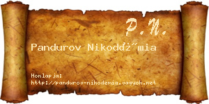 Pandurov Nikodémia névjegykártya